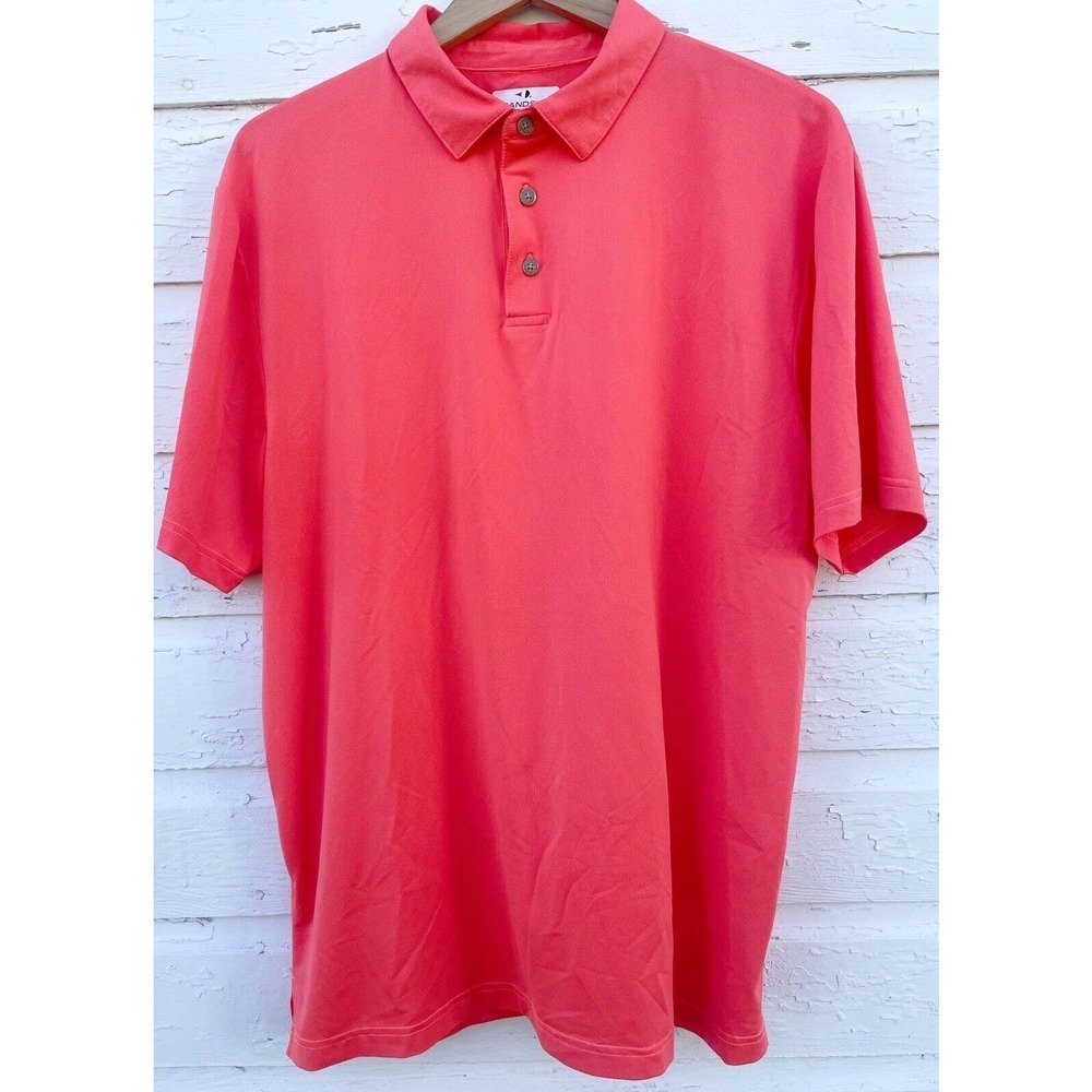 Grand Slam Polo Shirt Mens L 360 Motion Flow Golf Gear Orange Breathable Hiking